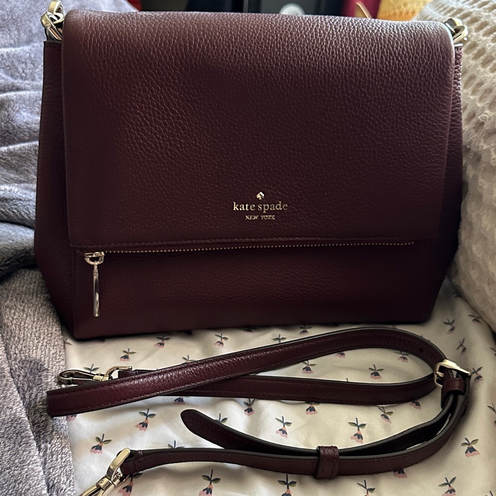 Kate Spade Plum Leather Shoulder Bag - Picture 7 of 7